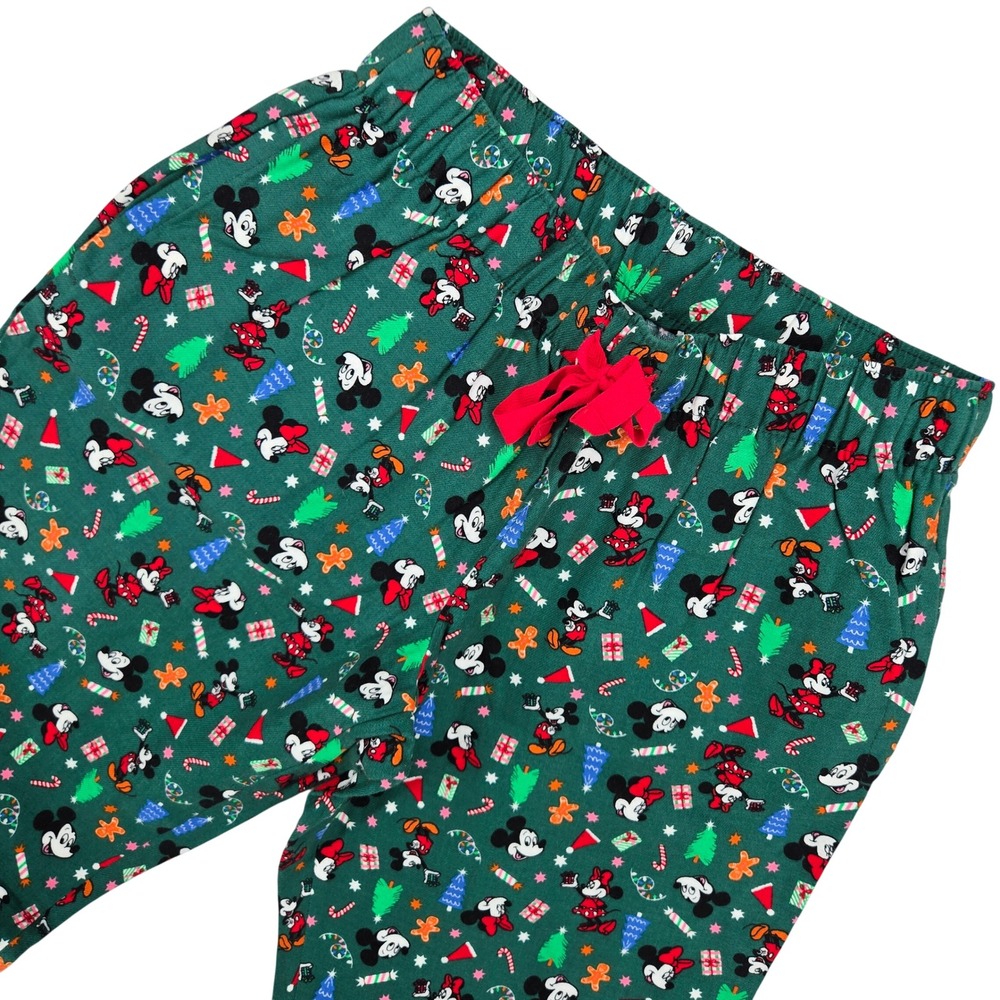 Old Navy NWT XS Disney Mickey Minnie Christmas Pajama Pants Womens Holiday Green